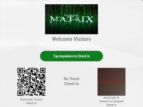 Visitor management system at the office reception desk