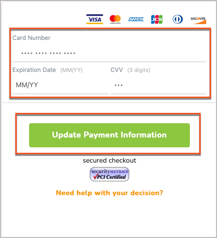 Update Payment Information