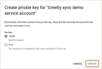 VM - Google Directory - Service Account - Create new key - April 2025