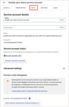 VM - Google Directory - Service Account - Keys - April 2025-1