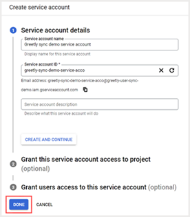 VM - Google Directory - Service account - Done - April 2025