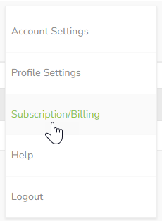subscription in profile dropdown menu