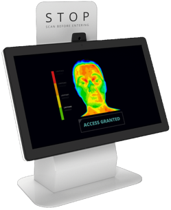 Customer sign in system with temperature scanning